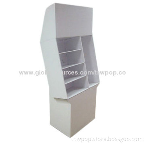 Fashionable POP floor displays, suitable for foods/snacks, eco-friendly, customized sizes and design